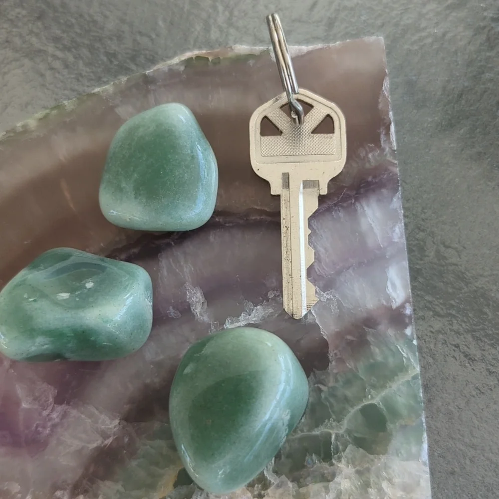 Three Green Tumbeled Adventurine Stones